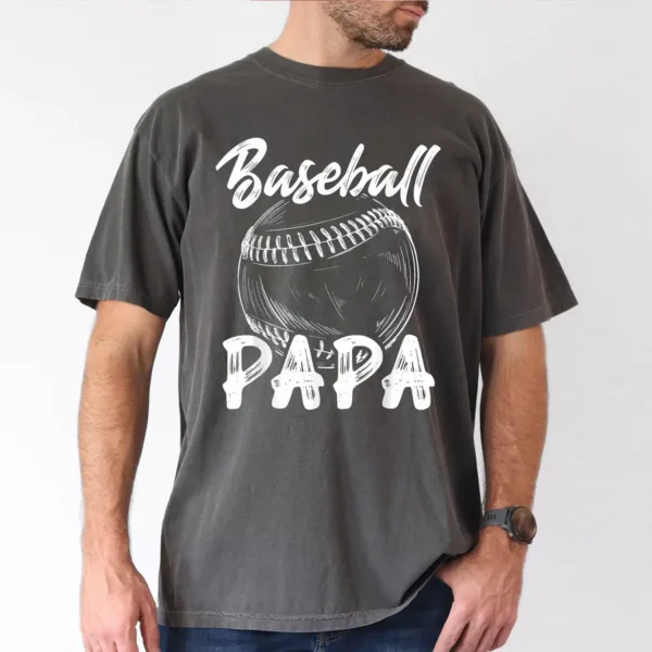 Baseball-Papa-Mens-100-Cotton-T-Shirt-Casual-Relaxed-Fit-with-Baseball-Graphic-3_gm_optimized.webp Baseball Papa T-Shirt - Casual, Relaxed Fit with Baseball Graphic, The Best Father's Day Gift