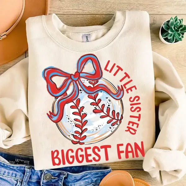 Baseball Sister, Little Sister Baseball, Baseball Game Day, Baseball Lover Sweatshirt, Little Sister Biggest Fan