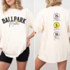 Personalize Baseball Softball Mom Shirt, Ballpark Mama Shirt Names on Back Custom Baseball Mom T-shirt