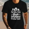 Best.-Papa.-Ever.-German-Quote-Mens-4.webp Best Papa Ever German Quote Men's T-Shirt - Casual Polyester Short Sleeve Crew Neck, Summer Top with Hat & Mustache Illustration, Machine Washable