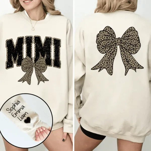 Black-Mimi-Leopard-Bow-Personalized-Sweatshirt-With-Design-On-Sleeve-Gift-For-Grandma-Mom-Wife-NH96-2-1.png Black Mimi Leopard Bow - Personalized Sweatshirt With Design On Sleeve - Gift For Grandma, Mom, Wife