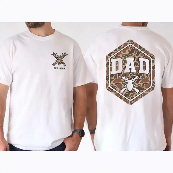 Camo-Dad-2-1.webp Camo Dad, Hunter Dad Shirt, Deer Hunting T-shirt for Dad, Dad Hunting Camo, The Best Father's Day Gift