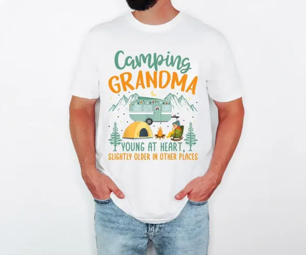 Camping-Grandma-Shirt-1.webp Camping Grandma, Camping, Camp 2025 Shirt, Family Outdoor Shirt, Grandma T-Shirt, Vacation Shirt, Summer T-Shirt