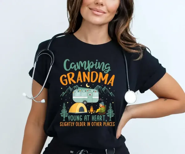 Camping-Grandma-Shirt-3.webp Camping Grandma, Camping, Camp 2025 Shirt, Family Outdoor Shirt, Grandma T-Shirt, Vacation Shirt, Summer T-Shirt
