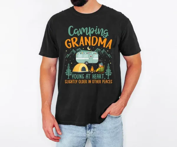 Camping-Grandma-Shirt-4.webp Camping Grandma, Camping, Camp 2025 Shirt, Family Outdoor Shirt, Grandma T-Shirt, Vacation Shirt, Summer T-Shirt