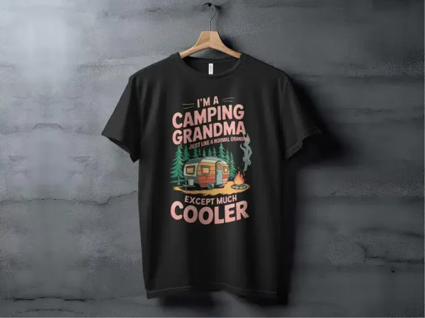 Camping-Grandma-T-Shirt-1.webp Camping Grandma T-Shirt, Cool Grandma Shirt, Outdoor Lover Gift, Funny Camping Tee, Family Camping Apparel, Unique Grandma Gift