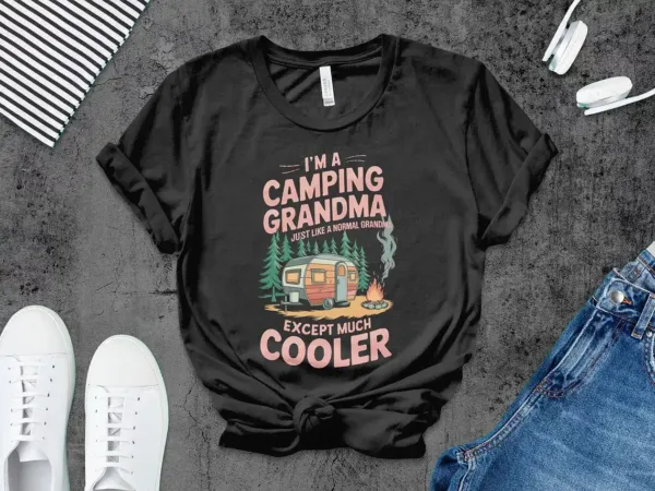 Camping-Grandma-T-Shirt-3.webp Camping Grandma T-Shirt, Cool Grandma Shirt, Outdoor Lover Gift, Funny Camping Tee, Family Camping Apparel, Unique Grandma Gift