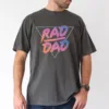 Cartoon Rad Dad Graphic Print T-Shirt, The Best Father's Day Gift