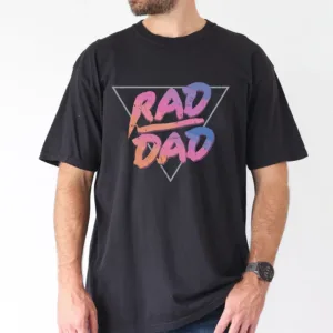 Cartoon Rad Dad Graphic Print T-Shirt, The Best Father's Day Gift