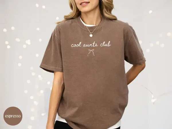 Cool-Aunts-Club-Shirt-5.webp Cool Aunt Club T-Shirt, Cute Auntie Shirts Gift, Pregnancy Announcement, Gift for Aunt, Pregnancy Reveal to Aunt