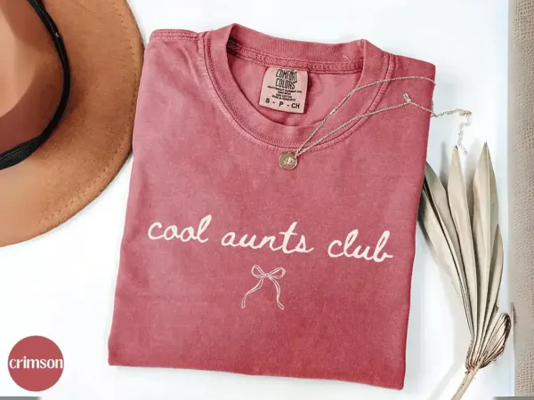 Cool-Aunts-Club-Shirt-7.webp Cool Aunt Club T-Shirt, Cute Auntie Shirts Gift, Pregnancy Announcement, Gift for Aunt, Pregnancy Reveal to Aunt