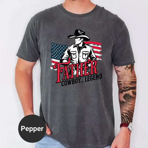 Cowboy Father's Day T-shirt ? Western Theme Gift for Dads ? 4th of July USA Shirt ? Father's Day Gift for Men