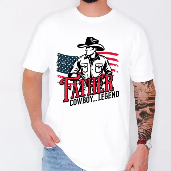 Cowboy Father's Day T-shirt ? Western Theme Gift for Dads ? 4th of July USA Shirt ? Father's Day Gift for Men