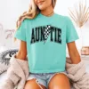 Cropped-Checkered-Auntie-Shirt-3.webp Auntie T-Shirt With Flash, Cute Auntie Shirts, Gift for Aunt, Pregnancy Reveal to Aunt Cool Aunt Club