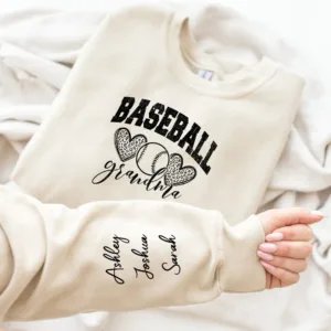 Custom-Baseball-Grandma-Sweatshirt-with-Name-on-Sleeve-Personalized-Grammy-Sweater-Game-Day-Shirt-Crewneck-or-Hoodie-Mothers-Day-Gift-2.jpg Custom Baseball Grandma Sweatshirt with Name on Sleeve, Personalized Grammy Sweater, Game Day Shirt, Crewneck, Mothers Day Gift