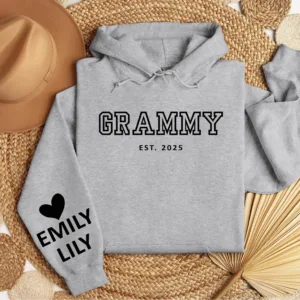 Custom-Grammy-with-Grandkids-Names-on-Sleeve-Gift-For-Grammy-Mothers-Day-Gift-Personalized-Grandma-1-1.jpg Custom Grammy Hoodie with Grandkids Names on Sleeve , Gift For Grammy - The Best Mother's Day Gift
