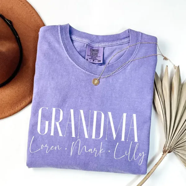 Custom-Grandma-T-shirt-3.webp Custom Grandma Shirt, Personalized Gifts for Grandma, Grandma Shirt With Grandkids Name, Flower Grandma Shirt, Grandma Gift