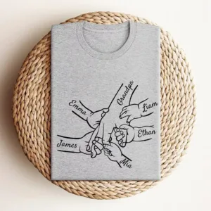 Custom Grandpa and Kids Hand With Names T-Shirt, Funny Granddad Shirt, Gift for Grandpa, Father's Day Gift, Grandpa Gift, Grandfather to Be Gift