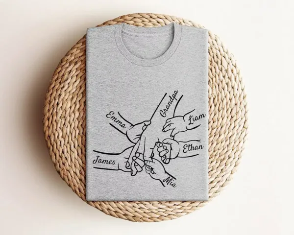 Custom-Grandpa-and-Kids-Hands-With-Names-Shirt-1.webp Custom Grandpa and Kids Hand With Names T-Shirt, Funny Granddad Shirt, Gift for Grandpa, Father's Day Gift, Grandpa Gift, Grandfather to Be Gift
