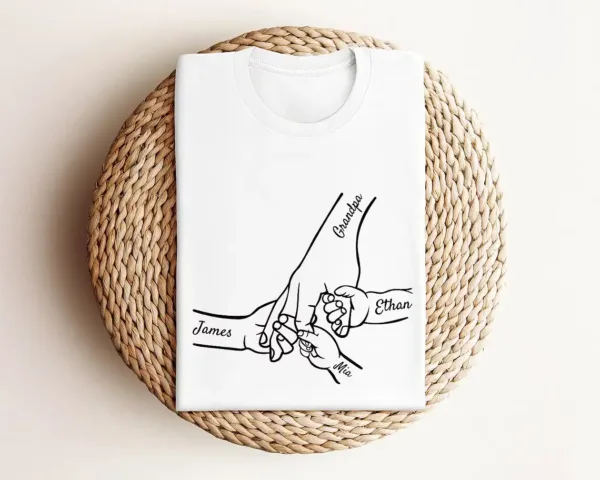 Custom-Grandpa-and-Kids-Hands-With-Names-Shirt-4.webp Custom Grandpa and Kids Hand With Names T-Shirt, Funny Granddad Shirt, Gift for Grandpa, Father's Day Gift, Grandpa Gift, Grandfather to Be Gift