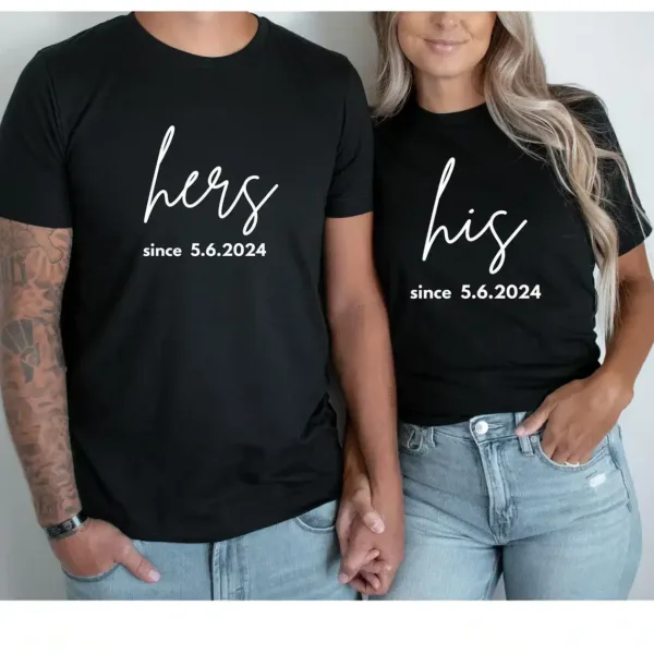 Custom His Hers Shirts, Personalized Matching Shirts, Anniversary Gift, His And Hers Shirt ,Matching Couple