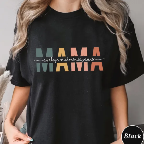 Custom Mama Shirt, Mom Shirt With Names, Personalized Mama T-shirt, Mother's Day Gift