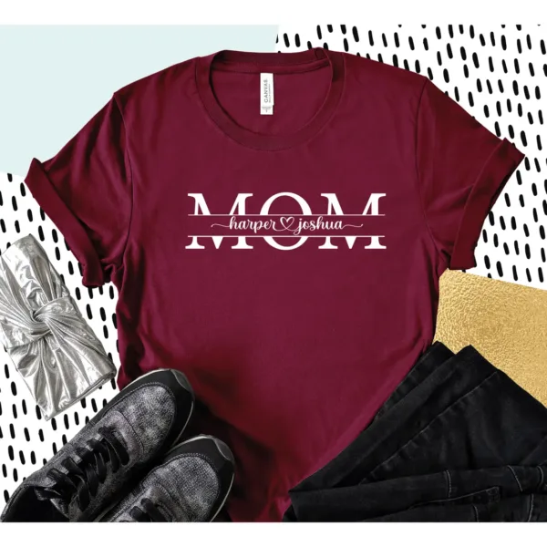 Custom Mama Shirt, Mom Shirt with Names, Personalized Mama T-shirt, Custom Mama Shirt, Mother's Day Shirt