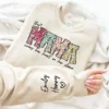 Custom Mama Shirt, Heart on Sleeve, Personalized Gift for Mom