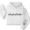 Custom Mama Hoodie with Kids Name on Sleeve, Personalized Mom Hoodie, Minimalist Momma, Mothers Day Gift for Mom
