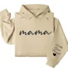 Custom Mama Hoodie with Kids Name on Sleeve, Personalized Mom Hoodie, Minimalist Momma, Mothers Day Gift for Mom