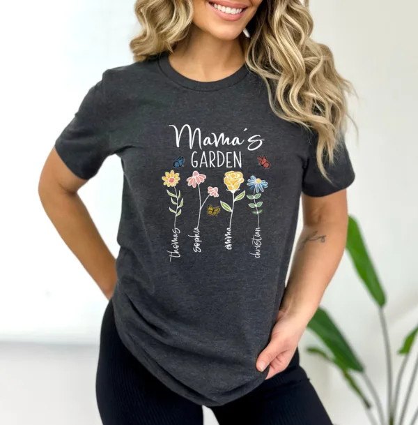 Custom Mothers Day Shirt, Personalized Mom Gift, Mothers Day Gift, Mama's Garden T-Shirt