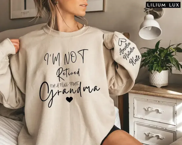 Custom-Retired-Grandma-Sweatshirt-6.webp Custom Grandma Goose On The Loose Sweatshirt, Cute Grandma , Funny Goose Gift, New Grandma Crewneck, Mothers Day Gift, Funny Grandma, Gigi Sweater