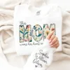 Custom Sweatshirt for Mom, Christmas Gift for Mom, I Wear My Heart On My Sleeve, Mom Sweatshirt with kids Name on Sleeve, Gift for Her