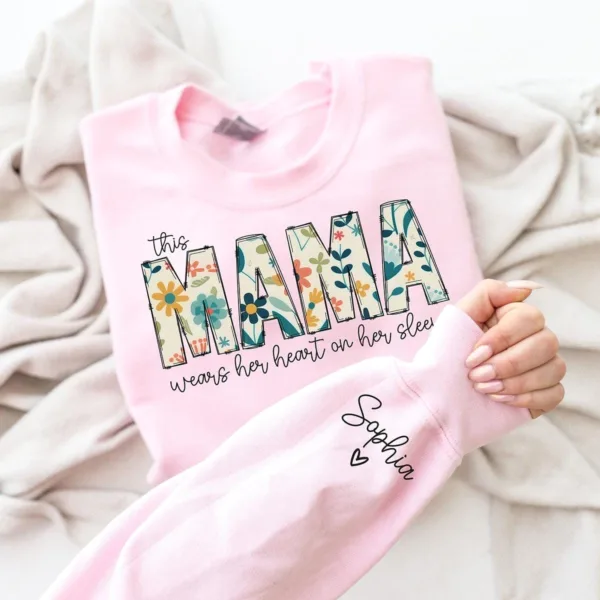 Custom-Sweatshirt-for-Nana-Christmas-Gift-for-Nana-I-Wear-My-Heart-On-My-Sleeve-Nana-Sweatshirt-with-Grandkids-Name-on-Sleeve-Nana-Gift1.jpeg Custom Sweatshirt for Mama, Christmas Gift for Mama, I Wear My Heart On My Sleeve, Mama Sweatshirt with Kids Name on Sleeve