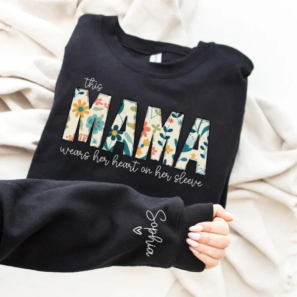 Custom-Sweatshirt-for-Nana-Christmas-Gift-for-Nana-I-Wear-My-Heart-On-My-Sleeve-Nana-Sweatshirt-with-Grandkids-Name-on-Sleeve-Nana-Gift2.jpeg Custom Sweatshirt for Mama, Christmas Gift for Mama, I Wear My Heart On My Sleeve, Mama Sweatshirt with Kids Name on Sleeve