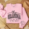Custom Sweatshirt for Grandma, Christmas Gift for Grandma, I Wear My Heart On My Sleeve, Grandma Sweatshirt with Grandchildren Name on Sleeve