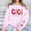Custom This Mama Wears Her Heart On Her Sleeve Shirt, Mama Heart Coquette Bow, Gift for Mother's Day