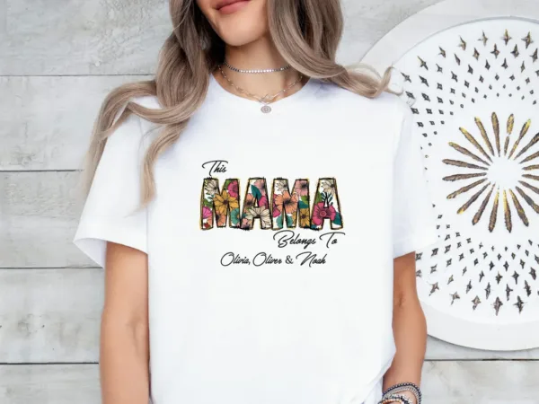Cute Mama Shirt, Mum Gift, Mum Birthday Gift, This Mummy Belongs, Personalized Mum Shirt