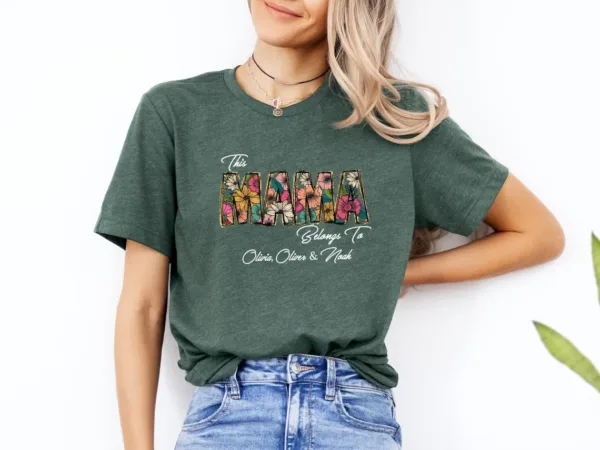 Cute Mama Shirt, Mum Gift, Mum Birthday Gift, This Mummy Belongs, Personalized Mum Shirt