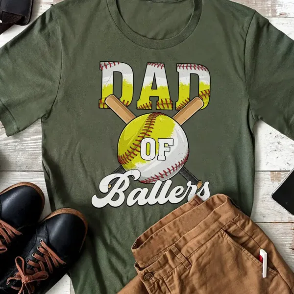 Dad of Ballers Shirt ? Baseball and Softball Dad Shirt ? Sports Dad Gift