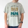 Dad & Papa Bold Letter Print with Stars T-Shirt, The Best Father's Day Gift