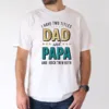 Dad & Papa Bold Letter Print with Stars T-Shirt, The Best Father's Day Gift