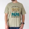 Dad & Papa Bold Letter Print with Stars T-Shirt, The Best Father's Day Gift
