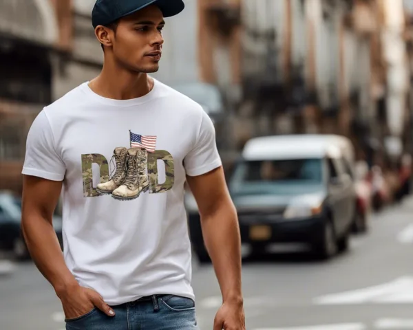 Dad Veteran T-Shirt, Patriotic Gift for Dad Memorial Day, Veterans Day Gift Military Dad USA Flag Shirt, Gift for Him Gift for Veteran
