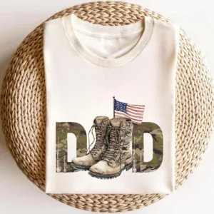 Dad Veteran T-Shirt, Patriotic Gift for Dad Memorial Day, Veterans Day Gift Military Dad USA Flag Shirt, Gift for Him Gift for Veteran