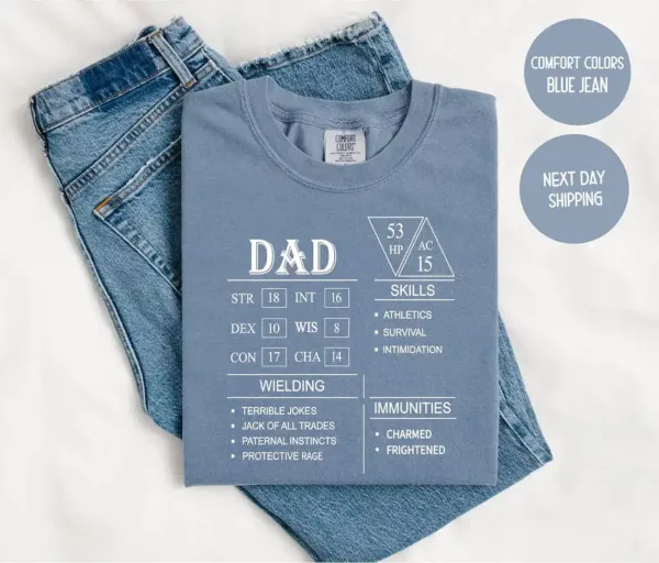 DnD-Dad-Shirt-Block-2.webp DnD Dad Shirt Block, Fathers Day Gifts, Funny DnD T-Shirt, The Best Father's Day Gift