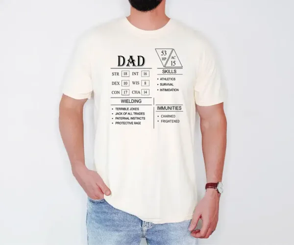 DnD-Dad-Shirt-Block-4.webp DnD Dad Shirt Block, Fathers Day Gifts, Funny DnD T-Shirt, The Best Father's Day Gift
