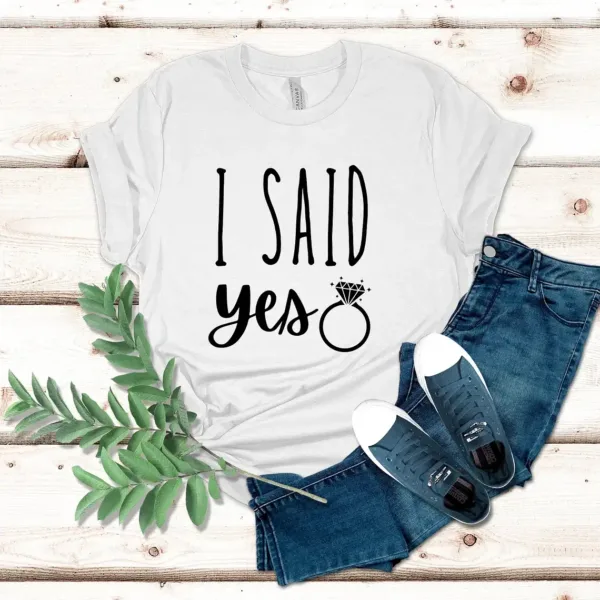 Couple Matching T-Shirt With I Asked and I Said Yes Print Design, The Best Family Matching Gift