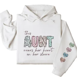 Family-This-Mama-Wears-Her-Heart-On-Her-Sleeve-Personalized-Sweatshirt-1-1.jpg Family - This Mama Wears Her Heart On Her Sleeve - Personalized Hoodie - The Best Mother's Day Gift
