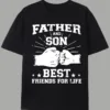 Father-Son Friendship Word Print American Trendy Brand Design Graffiti Letter Print T-Shirt